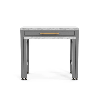 39" Gardenside Rectangle Nested Counter Height Dining Tables White/Light Gray - HOMES: Inside + Out - Image 8