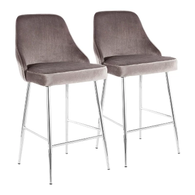 Set Of 2 Marcel Contemporary Counter Height Barstools - LumiSource - Image 12