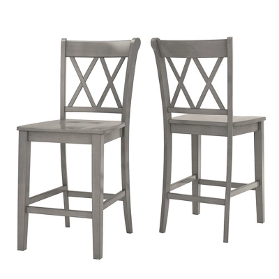 2pk 24" South Hill Double X Back Counter Height Barstools - Inspire Q - Image 7