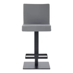 Legacy Adjustable Faux Leather Metal Swivel Barstool Gray/Black - Armen Living