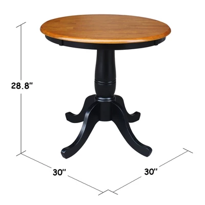 Set Of 3 30" Round Dining Table With 2 Back Chairs Black/Red - International Concepts - Image 3