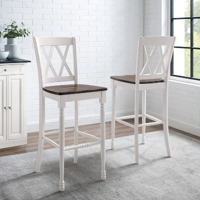 Set Of 2 Shelby Barstools Distressed White - Crosley - Image 5