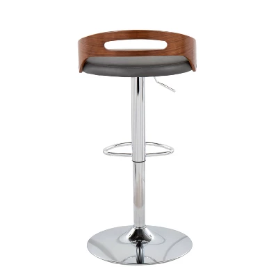 Set Of 2 Cassis Upholstered Barstool Gray/Walnut - Lumisource - Image 4