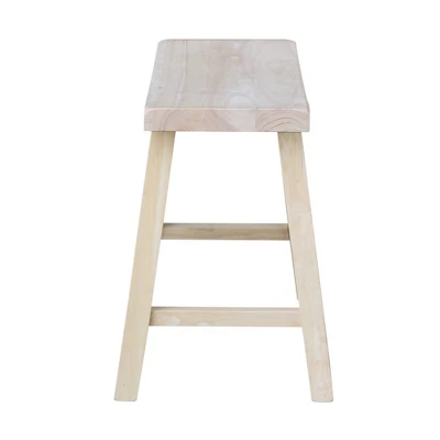 18" Saddle Seat Stool Hardwood Natural - International Concepts - Image 2