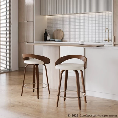 Set Of 2 Grotto Upholstered Counter Height Barstools - Lumisource - Image 15