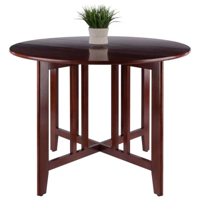 42" Alamo Round Double Drop Leaf Dining Table Wood/Walnut - Winsome - Image 5