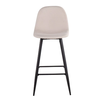 Set Of 2 Pebble Metal Polyester Barstools - Lumisource - Image 5