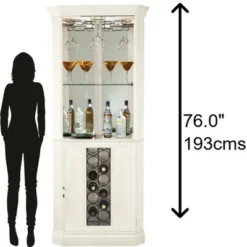 Howard Miller 690046 Howard Miller Piedmont V Corner Wine Cabinet 690046 Aged Linen