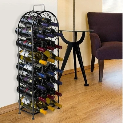 Sorbus 23 Bottle Metal Wine Rack (Black) - Image 3