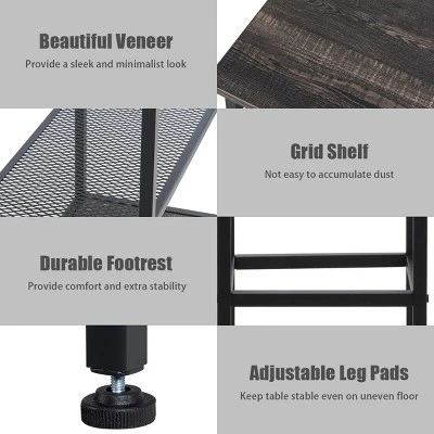 Costway 5 Piece Counter Dining Table Set Bar Pub Table Set Metal Frame Black - Image 7