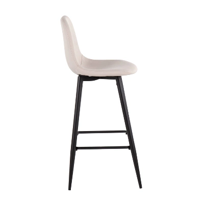 Set Of 2 Pebble Metal Polyester Barstools - Lumisource - Image 2