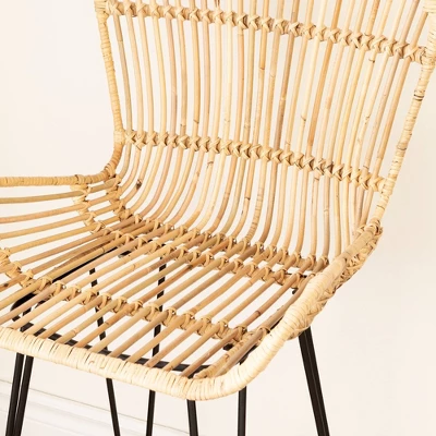 2pk Balka Rattan Counter Height Barstool With Armrests Rattan/Black - South Shore - Image 4