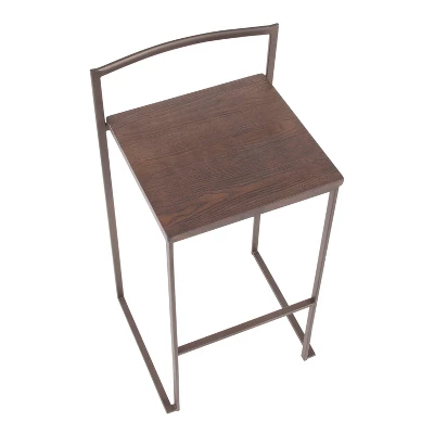 Set Of 2 Fuji Industrial Stackable Barstools - LumiSource - Image 6