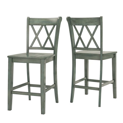 2pk 24" South Hill Double X Back Counter Height Barstools - Inspire Q - Image 6