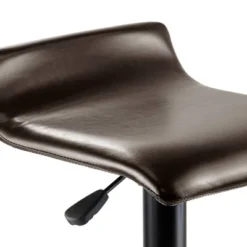 Set Of 2 Paris Airlift Adjustable Swivel Stool With Faux Leather Seat And Black Metal Base Espresso/Black - Winsome