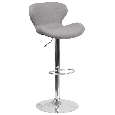 Flash Furniture Contemporary Adjustable Height Barstool With Curved Back And Chrome Base - Image 14