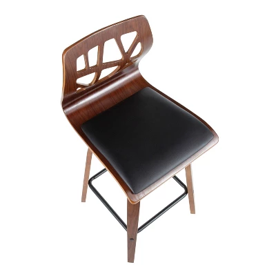 Set Of 2 Folia Mid-Century Modern Counter Height Barstools - LumiSource - Image 6