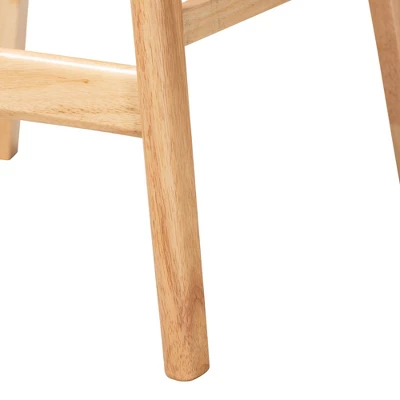 Ulyana Fabric And Wood Counter Stool - Baxton Studio - Image 5