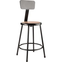 2pk 24" Heavy Duty Steel Counter Height Barstool With Backrest Black - Hampden Furnishings