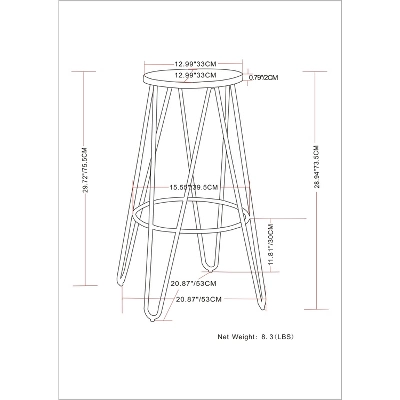 Kendall Metal Barstool With Wood - WyndenHall - Image 6