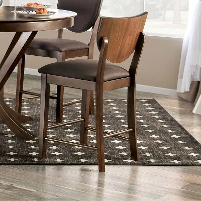 Set Of 2 Raven Padded Seat Counter Height Barstools Walnut - HOMES: Inside + Out