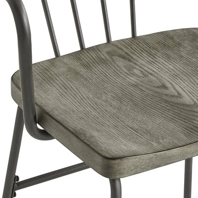 Set Of 2 24" Nowell Iron Finish Counter Height Barstools Gray - Inspire Q - Image 6