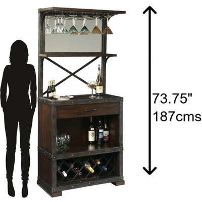 Howard Miller 695138 Howard Miller Red Mountain Wine Cabinet 695138 Rustic Hardwood - Image 2