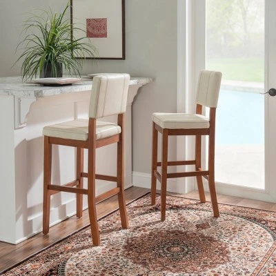 Milano Padded Barstool Upholstered Seat & Back - Linon - Image 6