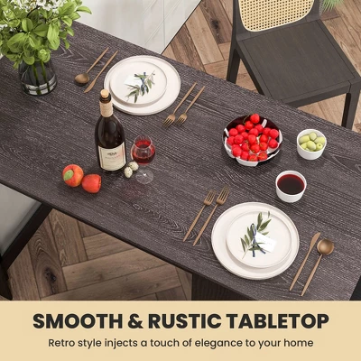 Costway Bar Table 35.5'' Counter Height Dining Table With Storage Cabinet & Drawer Black/Grey - Image 6