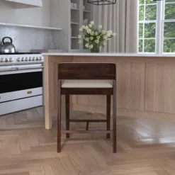 Dresden Non Swivel Counter Height Barstool Walnut - Hillsdale Furniture