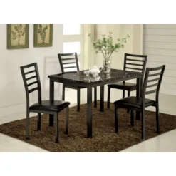 Larriston Triangular Open Shelf Counter Dining Table Black - HOMES: Inside + Out