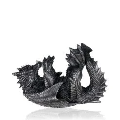 True Dragon Wine Bottle Holder | Fantasy Tabletop Statue, Gothic Wine Accessory, Soft Base Protects Tables, Pewter Color Finish