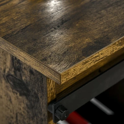 HOMCOM Industrial Sideboard Storage Cabinet, Serving Bar Buffet With Sliding Barn Door And 6-Bottle Wine Rack - Image 5