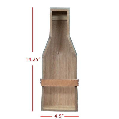 Single Bottle Rustic White Wood Wall Mount Wine Rack - Foreside Home & Garden - Image 5