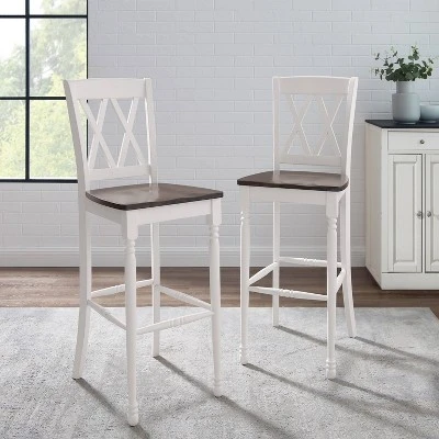 Set Of 2 Shelby Barstools Distressed White - Crosley - Image 6