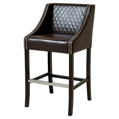 28" Milano Quilted Bonded Leather Barstool - Christopher Knight Home - Image 5