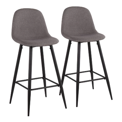 Set Of 2 Pebble Metal Polyester Barstools - Lumisource - Image 10