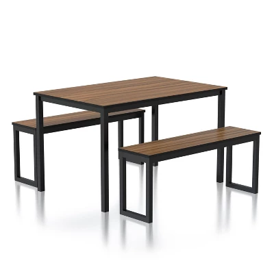 3pc Killucan Dining Table Set With 2 Benches - MiBasics - Image 6