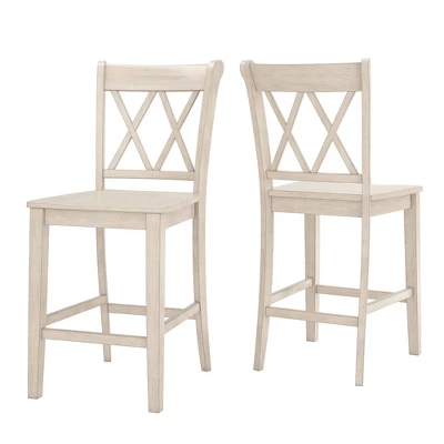 2pk 24" South Hill Double X Back Counter Height Barstools - Inspire Q - Image 9