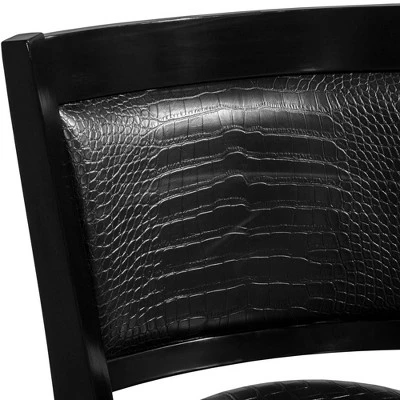 Brannon Swivel Height Barstool Black/Faux Croc Skin - Hillsdale Furniture - Image 2