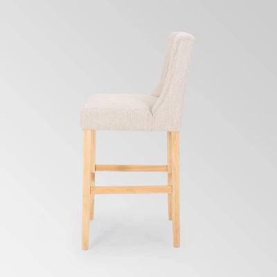 Set Of 2 Lansglen Button Tufted Wingback Barstools - Christopher Knight Home - Image 4