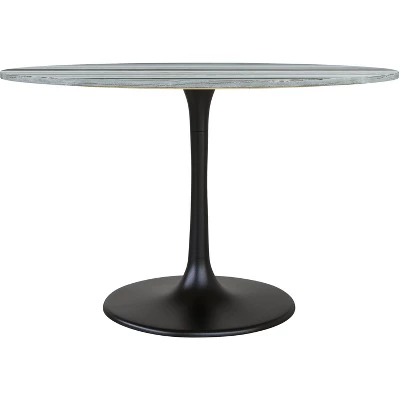 47.2" Stephanie Round Marble Dining Table Gray - ZM Home