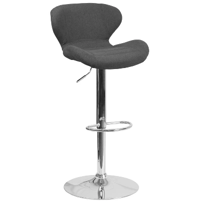 Flash Furniture Contemporary Adjustable Height Barstool With Curved Back And Chrome Base - Image 12