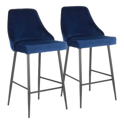 Set Of 2 Marcel Contemporary Counter Height Barstools - LumiSource - Image 9
