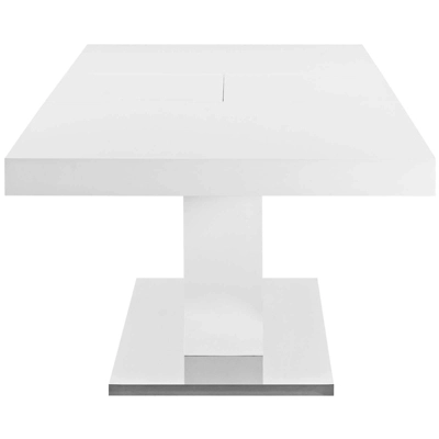 Vector Extendable Dining Table White Silver - Modway - Image 4
