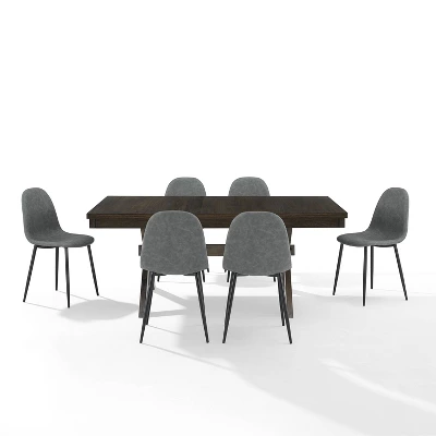 7pc Hayden Extendable Dining Set With Weston Chairs Distressed Gray/Slate - Crosley - Image 6