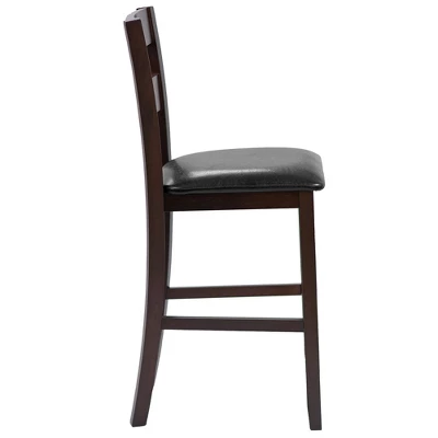 Costway 2-Pieces Bar Stools Counter Height Chairs W/ PU Leather Seat Espresso - Image 9
