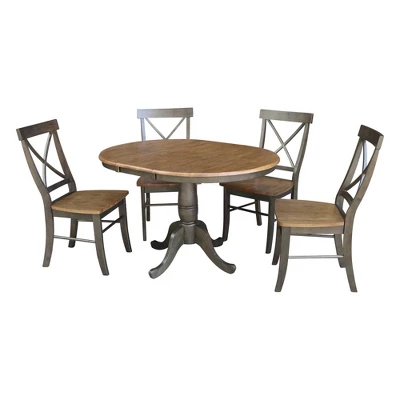36" Harry Round Extendable Dining Table With 4 Chairs - International Concepts - Image 8