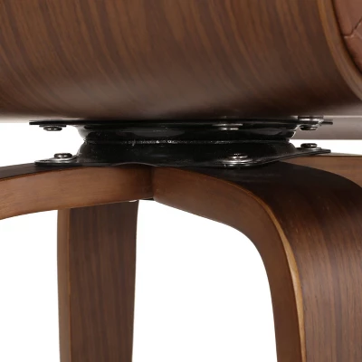 2pc Hargis Mid Century Modern Channel Stitch Bentwood Swivel Counter Height Barstools - Christopher Knight Home - Image 8