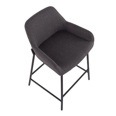 Set Of 2 Daniella Metal/Polyester Counter Height Barstools - LumiSource - Image 6